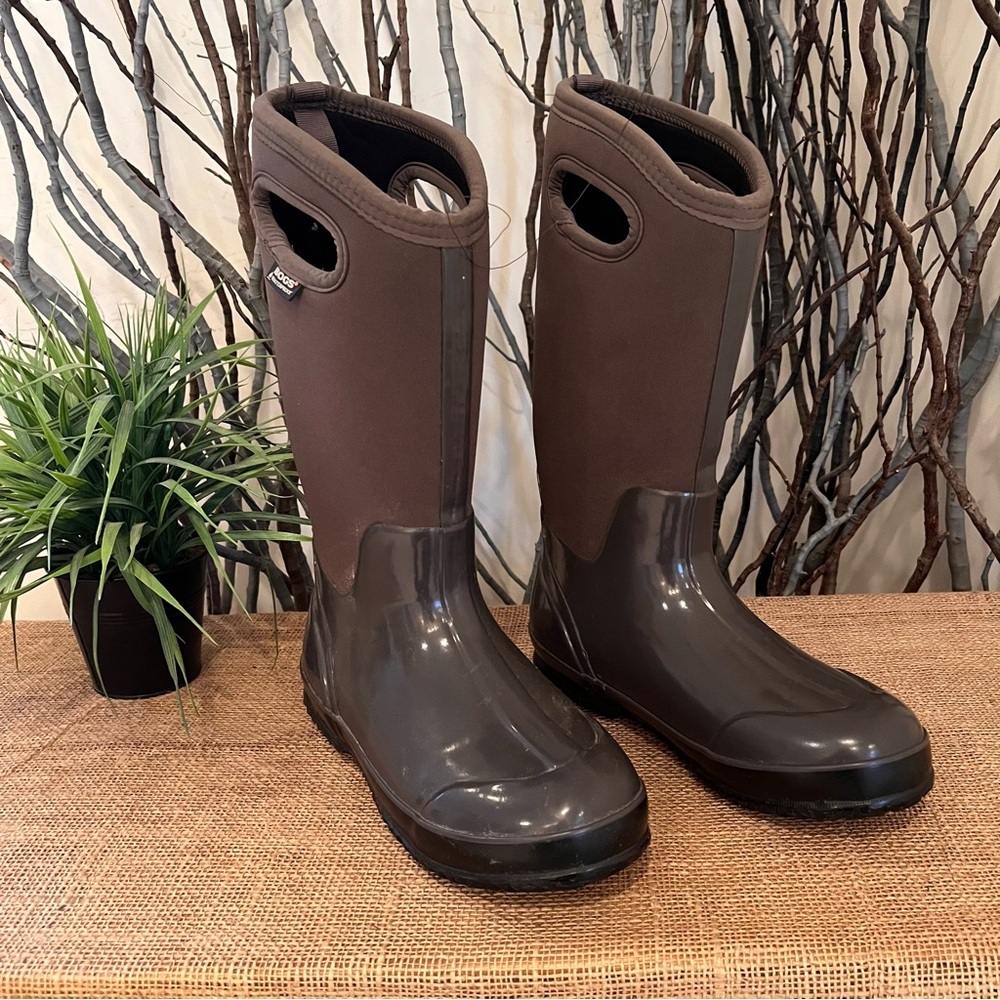 Bogs Classic High Handle Insulated Waterproof Winter Boots Size 7 Gray Snow Rain